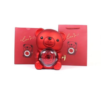 Eternal Rose Teddy Bear Jewellery Box