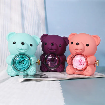 Eternal Rose Teddy Bear Jewellery Box