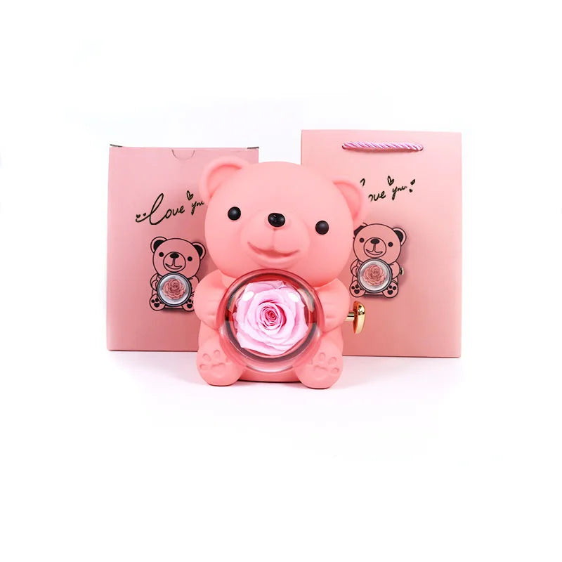 Eternal Rose Teddy Bear Jewellery Box