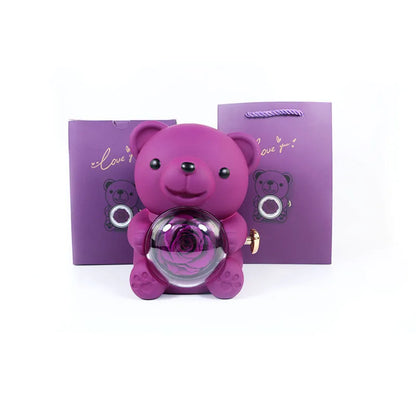 Eternal Rose Teddy Bear Jewellery Box