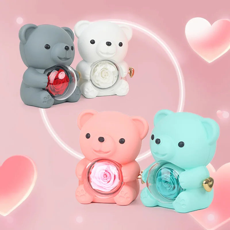 Eternal Rose Teddy Bear Jewellery Box